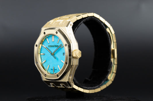 Audemars Piguet 15550BA Royal Oak 37mm Yellow Gold Turquoise Dial