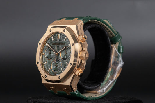 Audemars Piguet 26240OR Royal Oak Chronograph Flyback Green Dial Green Strap