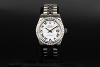 Rolex<br>179384 Datejust 26 White Roman Numeral Dial Diamond Bezel