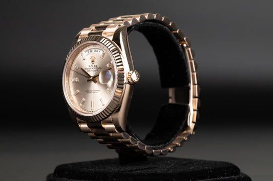 Rolex 228235 DayDate 40 Sundust Baguette Diamond Dial