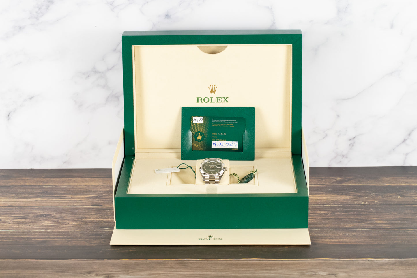 Rolex 228236 DayDate 40 Olive Green Hindi Arabic Dial