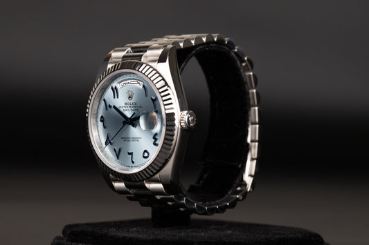 Rolex 228236 DayDate 40 Ice Blue Hindi Arabic Dial