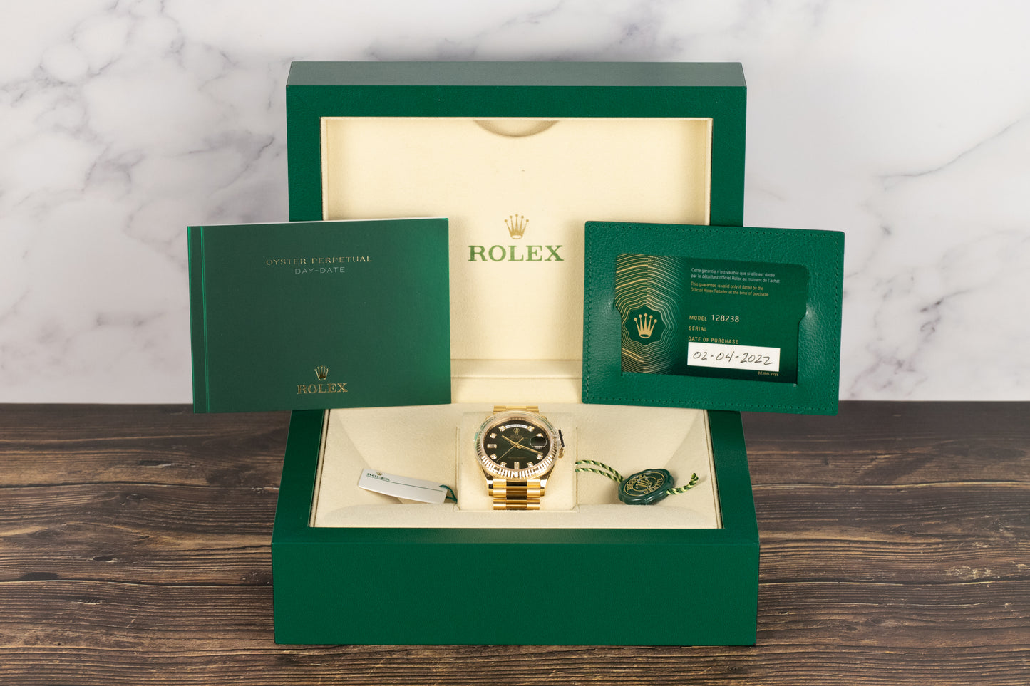 Rolex 128238 Day-Date 36 Green Ombre Dial