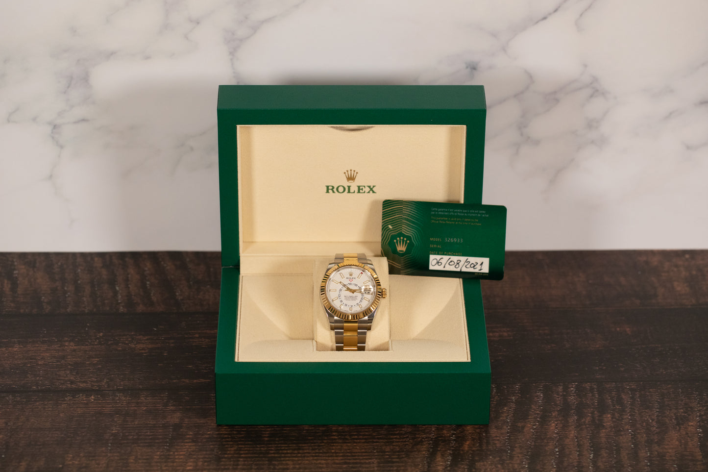 Rolex<br>326933 Sky-Dweller SS/18k White Dial