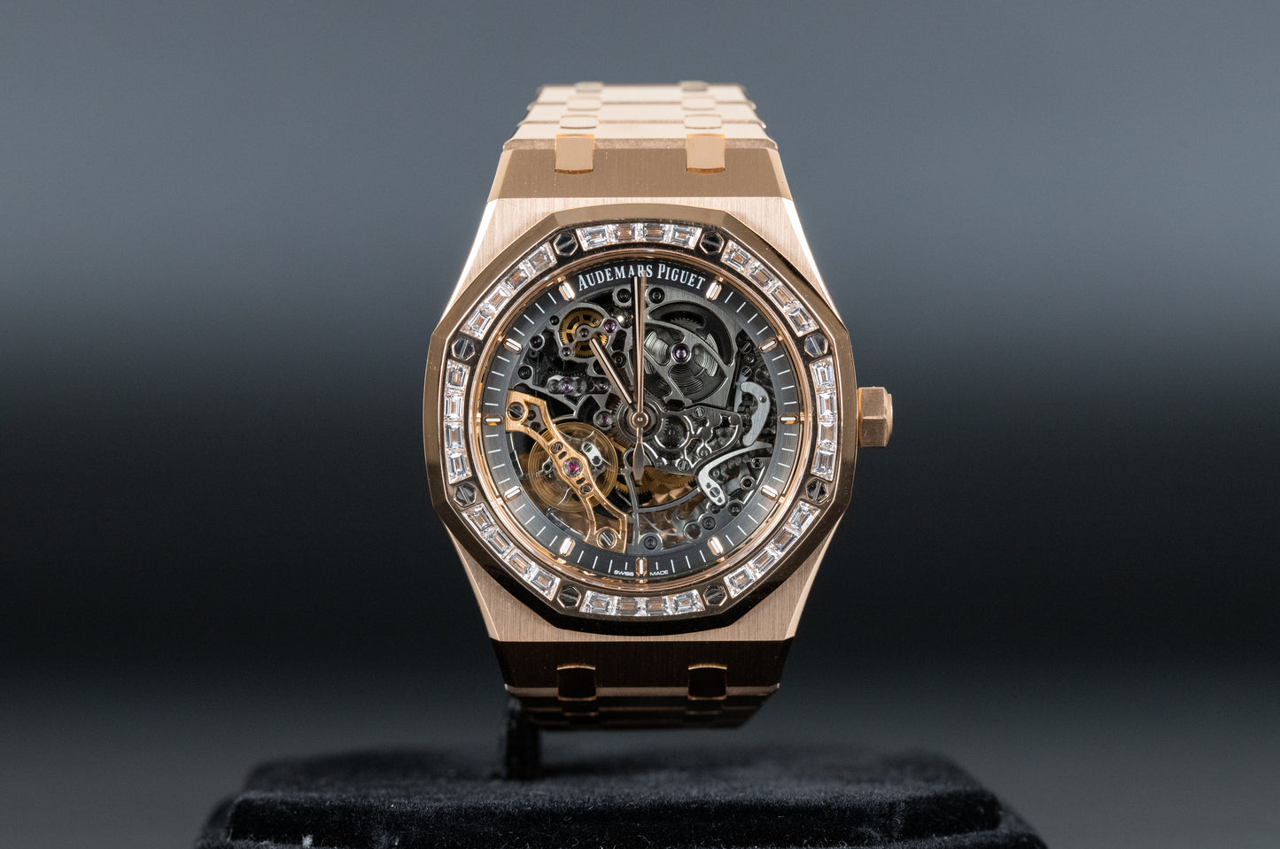 Audemars Piguet 15412OR Royal Oak Double Balance Wheel Openworked Factory Baguette Bezel