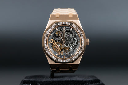 Audemars Piguet 15412OR Royal Oak Double Balance Wheel Openworked Factory Baguette Bezel