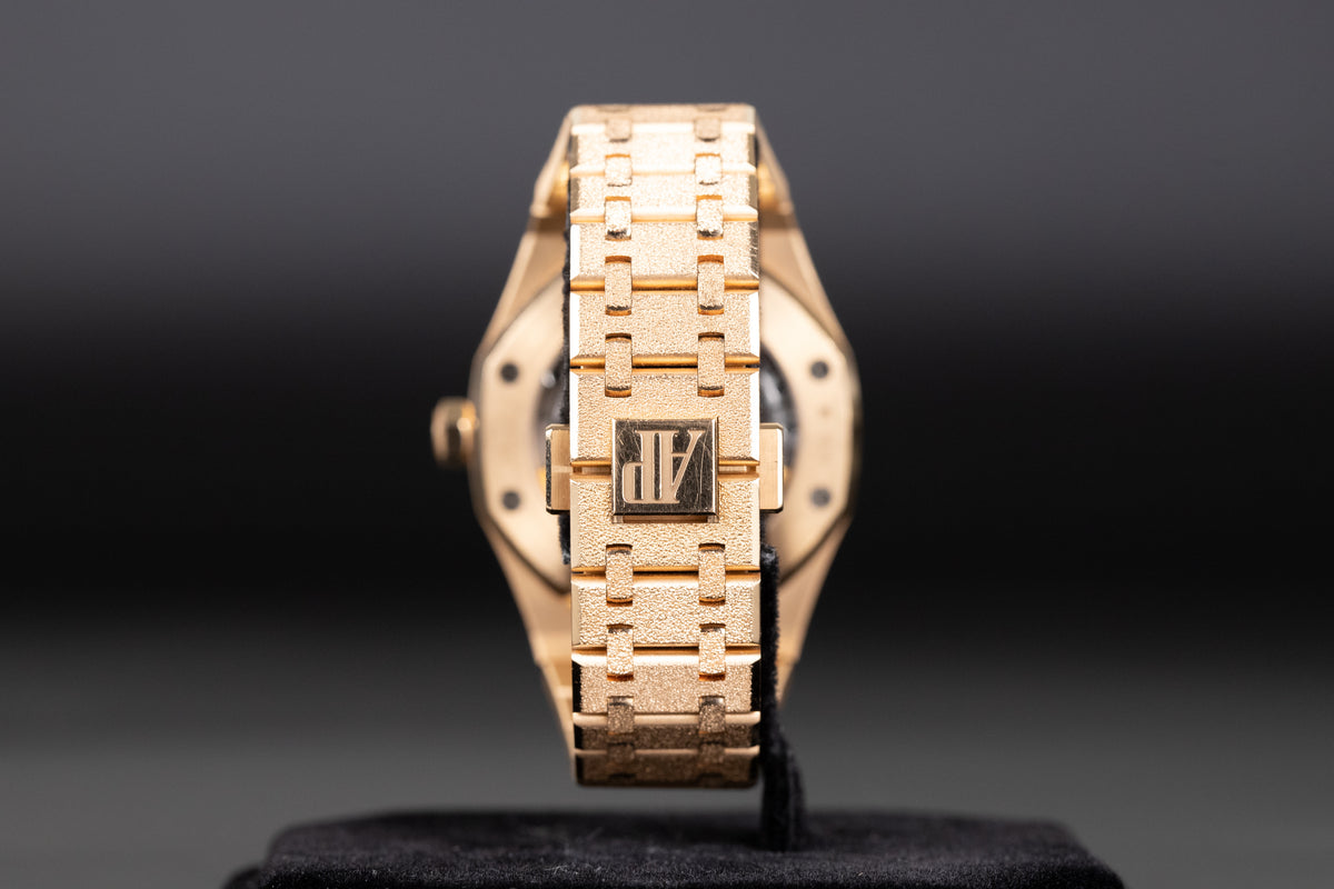 Audemars Piguet<br>15454OR Royal Oak 37mm Frosted Rose Gold Pink Dial
