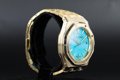 Audemars Piguet 15550BA Royal Oak 37mm Yellow Gold Turquoise Dial