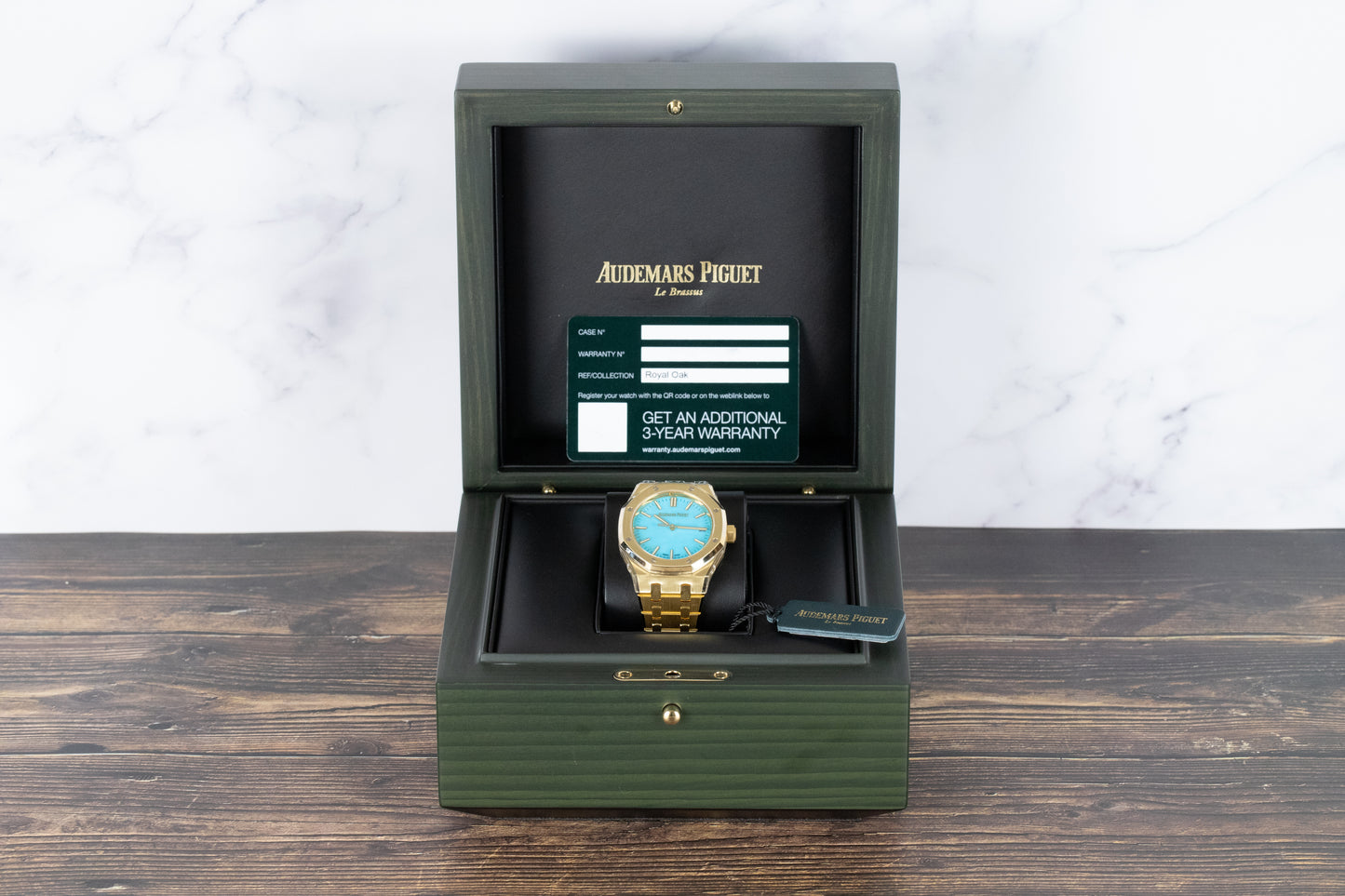 Audemars Piguet 15550BA Royal Oak 37mm Yellow Gold Turquoise Dial