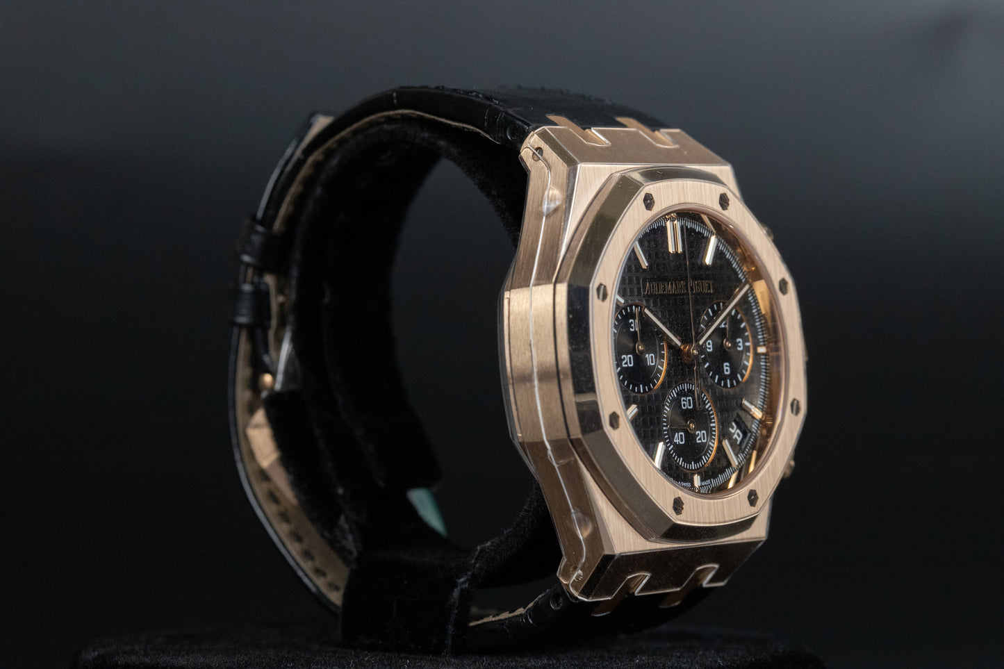 Audemars Piguet 26240OR Royal Oak Chronograph Flyback Black Dial Black Strap