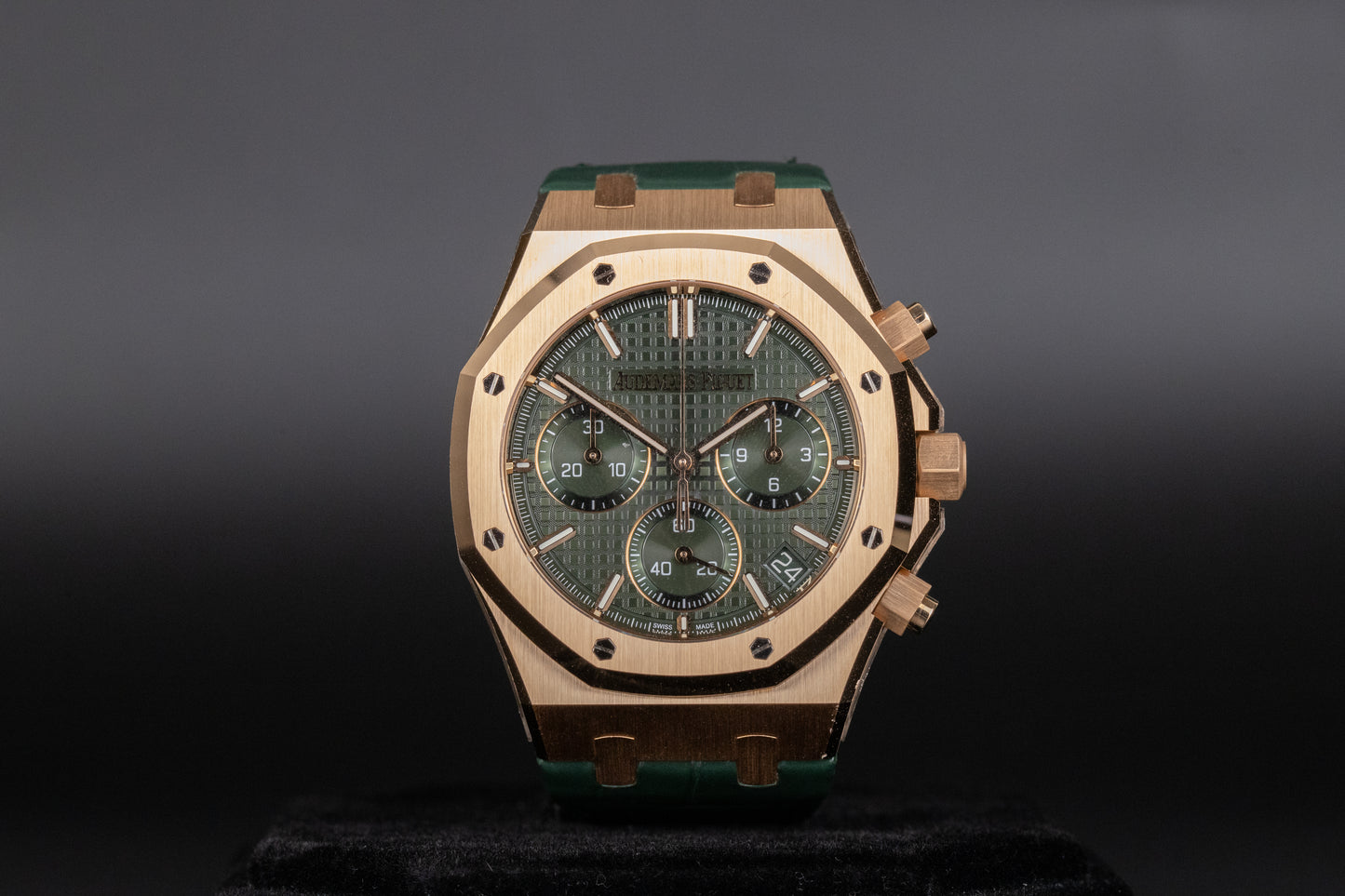 Audemars Piguet 26240OR Royal Oak Chronograph Flyback Green Dial Green Strap