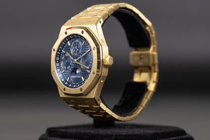 Audemars Piguet 26574BA Royal Oak Perpetual Calendar Yellow Gold Blue Dial