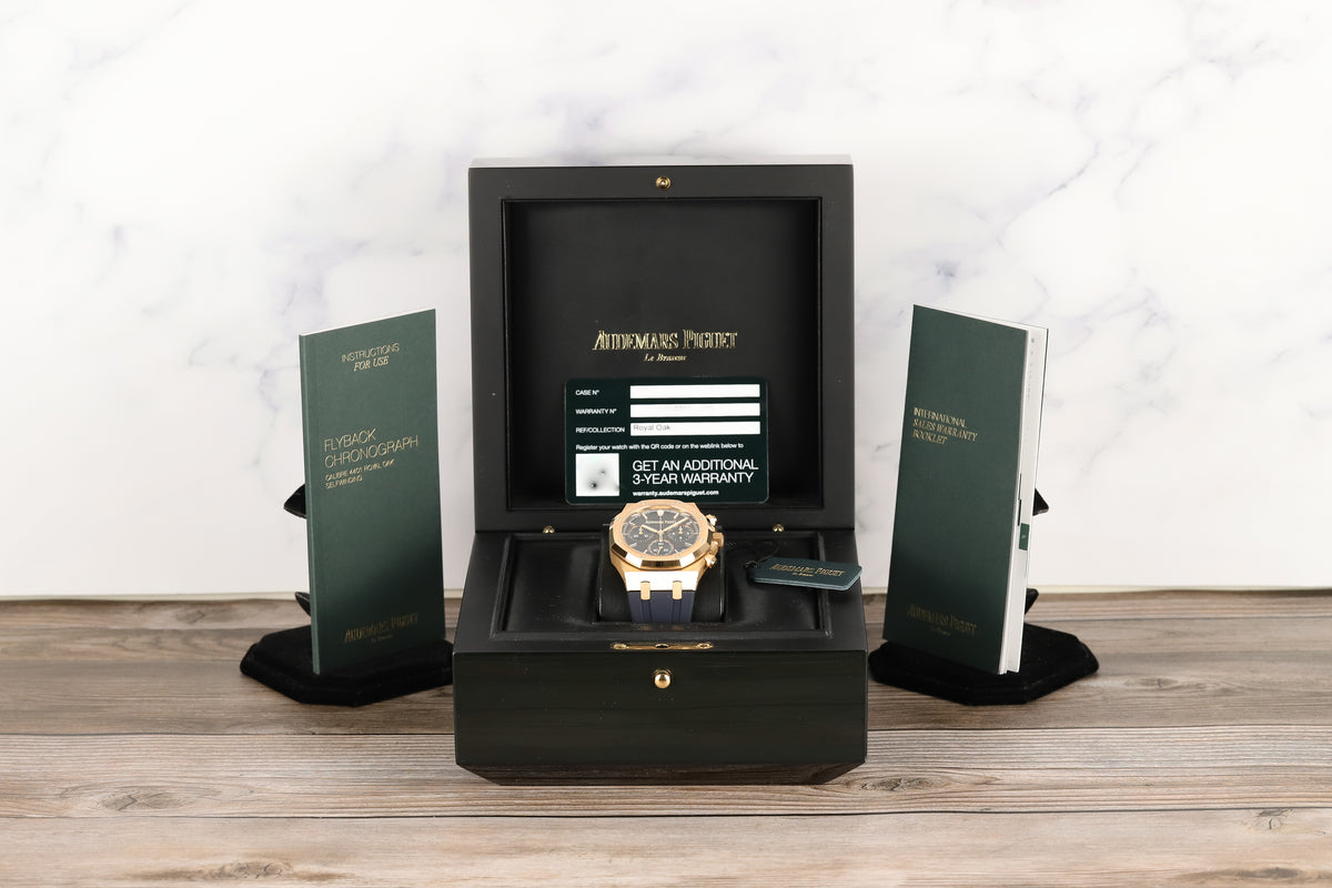 Audemars Piguet<br>26240OR Royal Oak Chronograph Flyback Blue Dial "50th Anniversary"