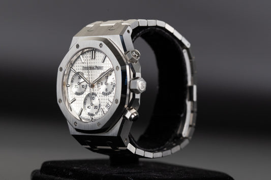 Audemars Piguet 26240ST Royal Oak Chronograph Flyback White Dial 50th Anniversary