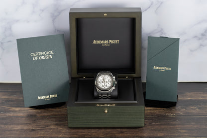 Audemars Piguet 26240ST Royal Oak Chronograph Flyback White Dial 50th Anniversary