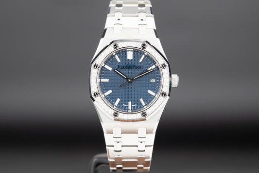 Audemars Piguet 77451ST Royal Oak Blue Dial Diamond Bezel