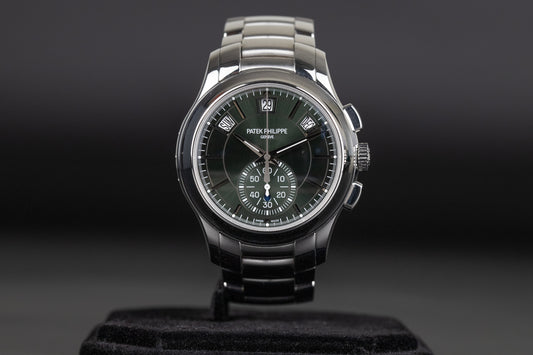 Patek Philippe 5905/1A Complications Flyback Chronograph Annual Calendar Green Dial