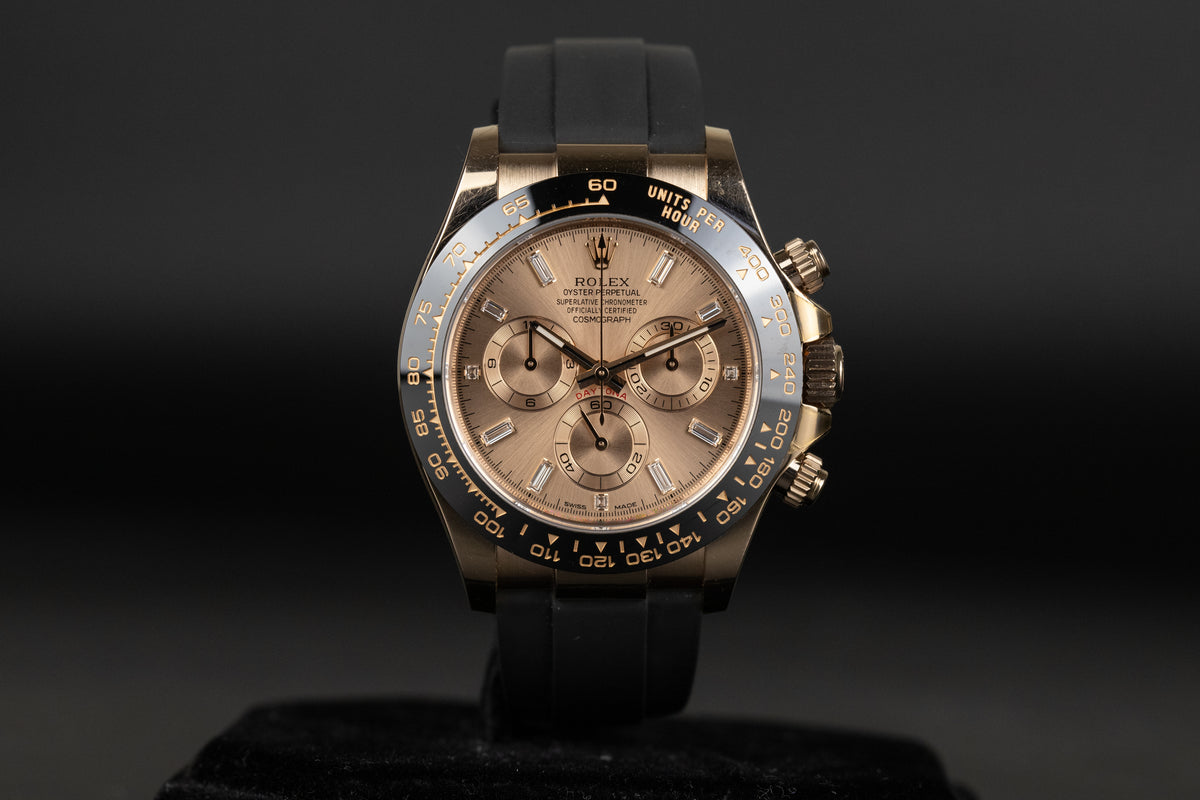 Rolex<br>116515LN Daytona Rose Gold Oysterflex Rose Dial