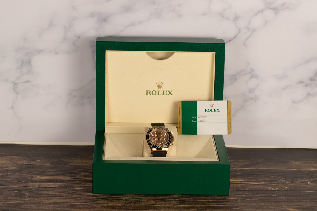 Rolex<br>116515LN Daytona Rose Gold Oysterflex Rose Dial