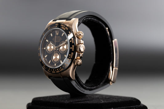 Rolex 116515LN Daytona Rose Gold Oysterflex Black Dial