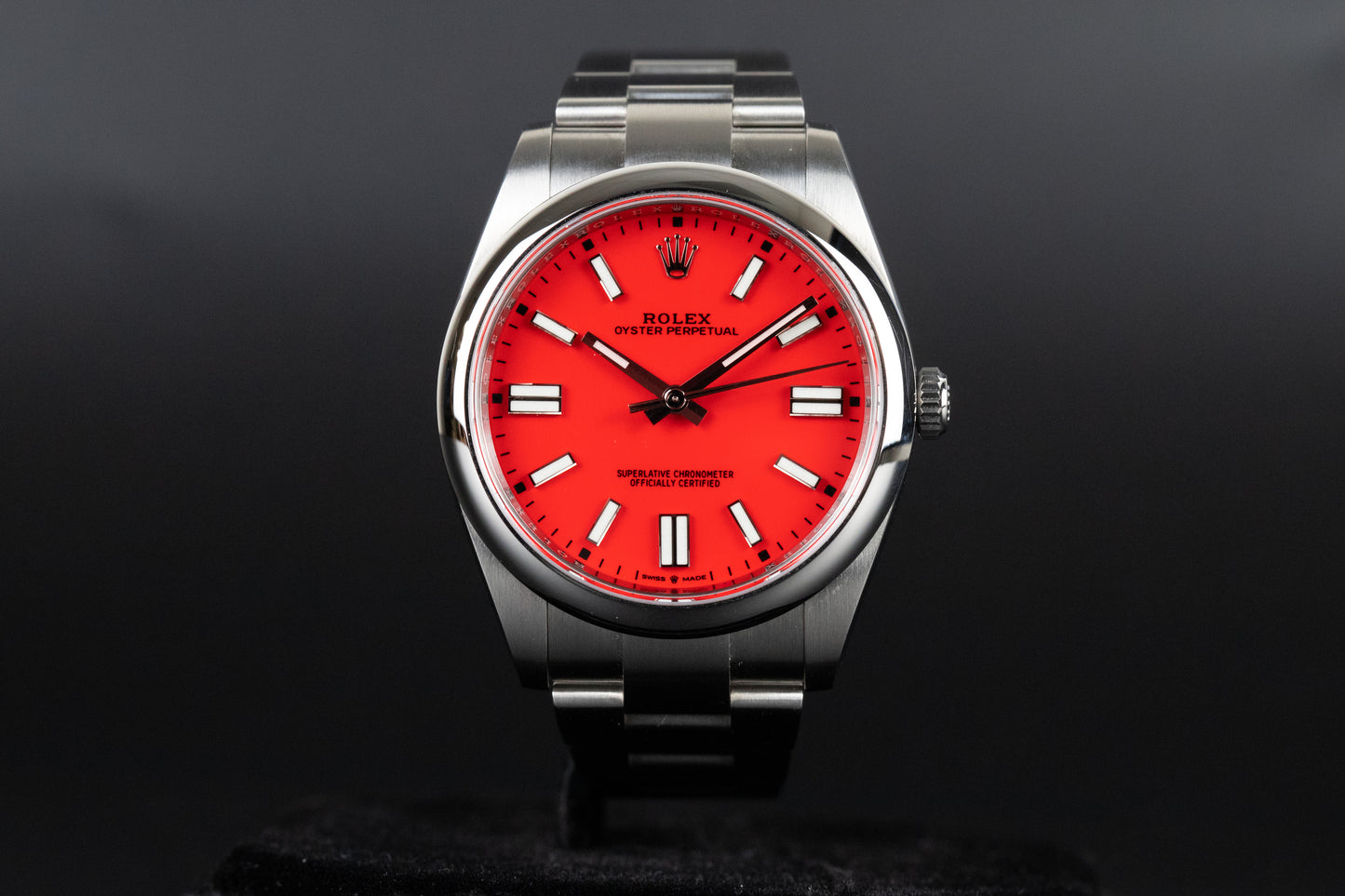 Rolex 124300 Oyster Perpetual 41mm Coral Red Dial