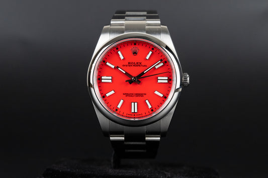 Rolex 124300 Oyster Perpetual 41mm Coral Red Dial