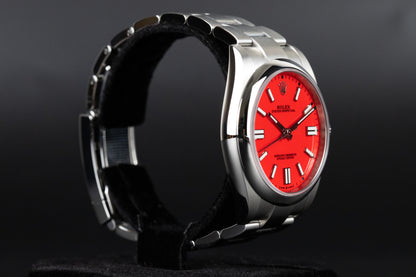 Rolex 124300 Oyster Perpetual 41mm Coral Red Dial