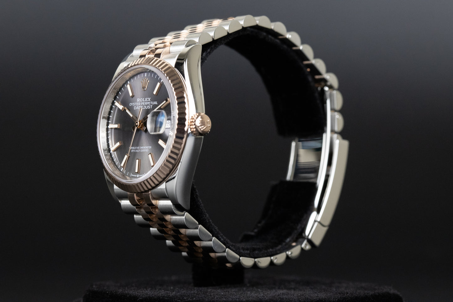 Rolex 126231 Datejust 36 SS/RG Slate Index Dial