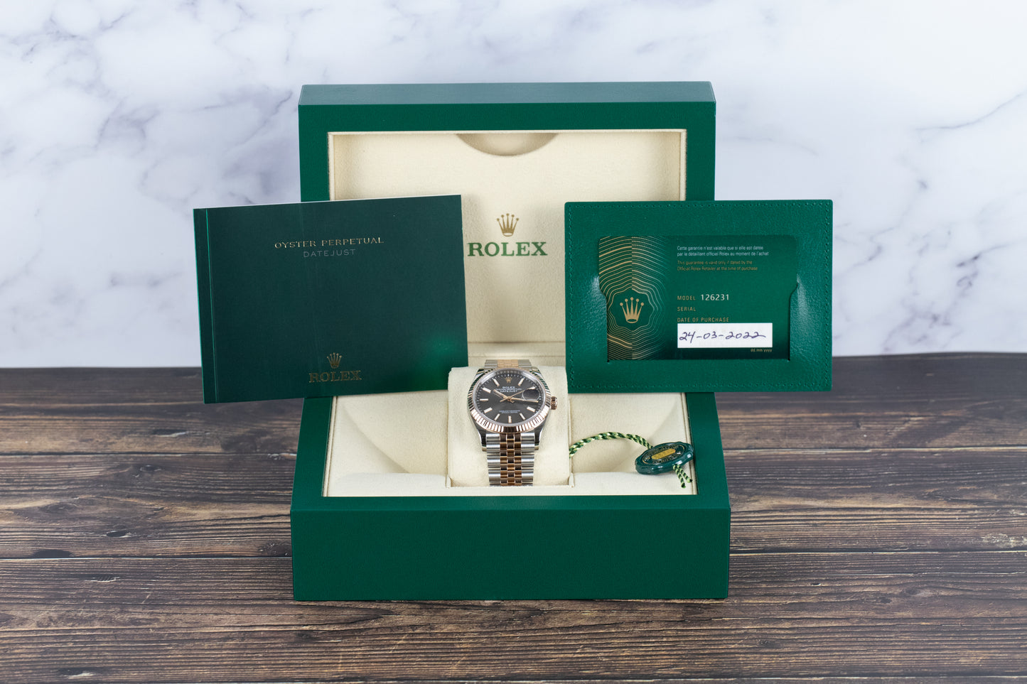Rolex 126231 Datejust 36 SS/RG Slate Index Dial