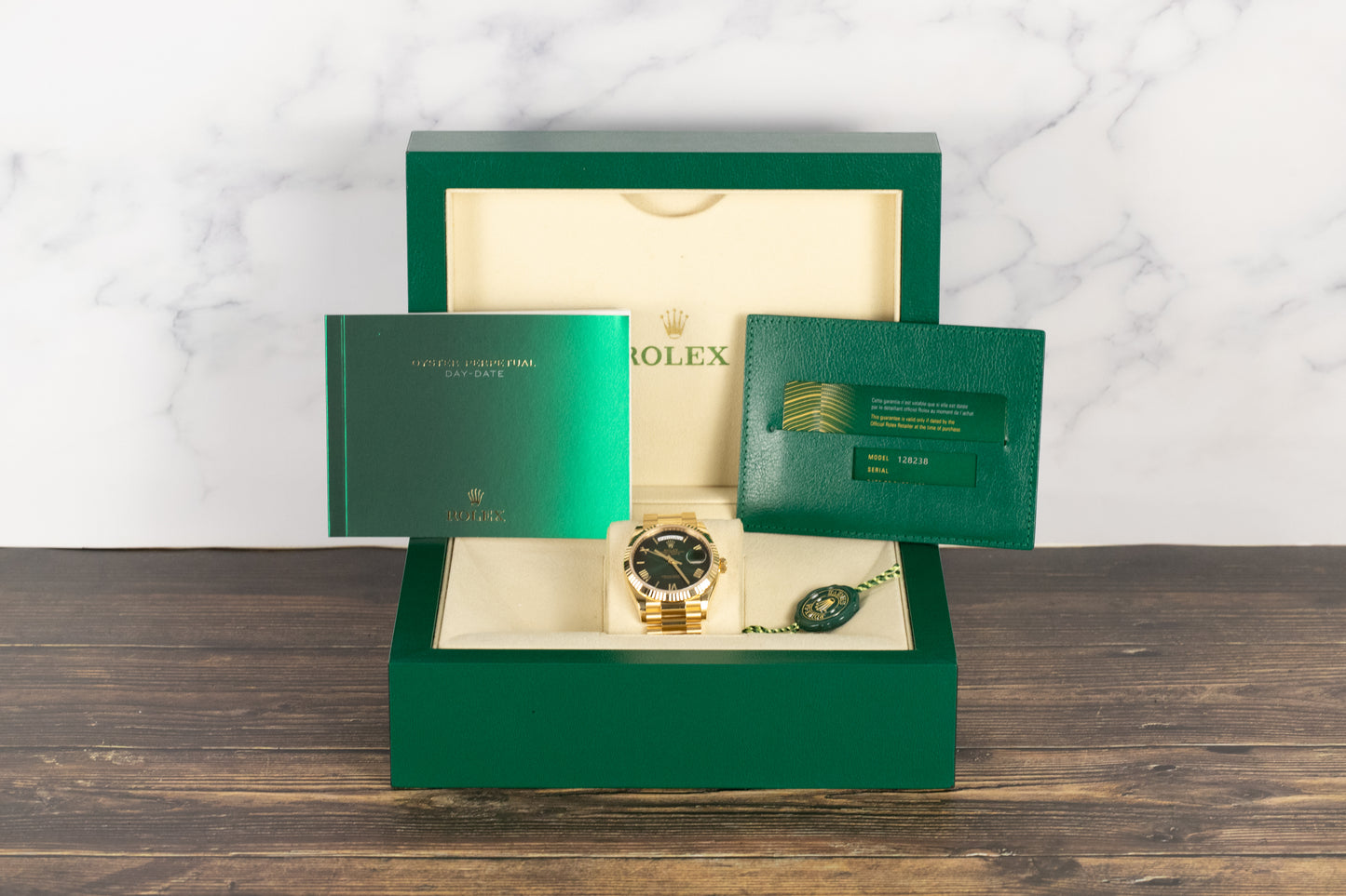 Rolex 128238 Day-Date 36 Green Ombre Dial