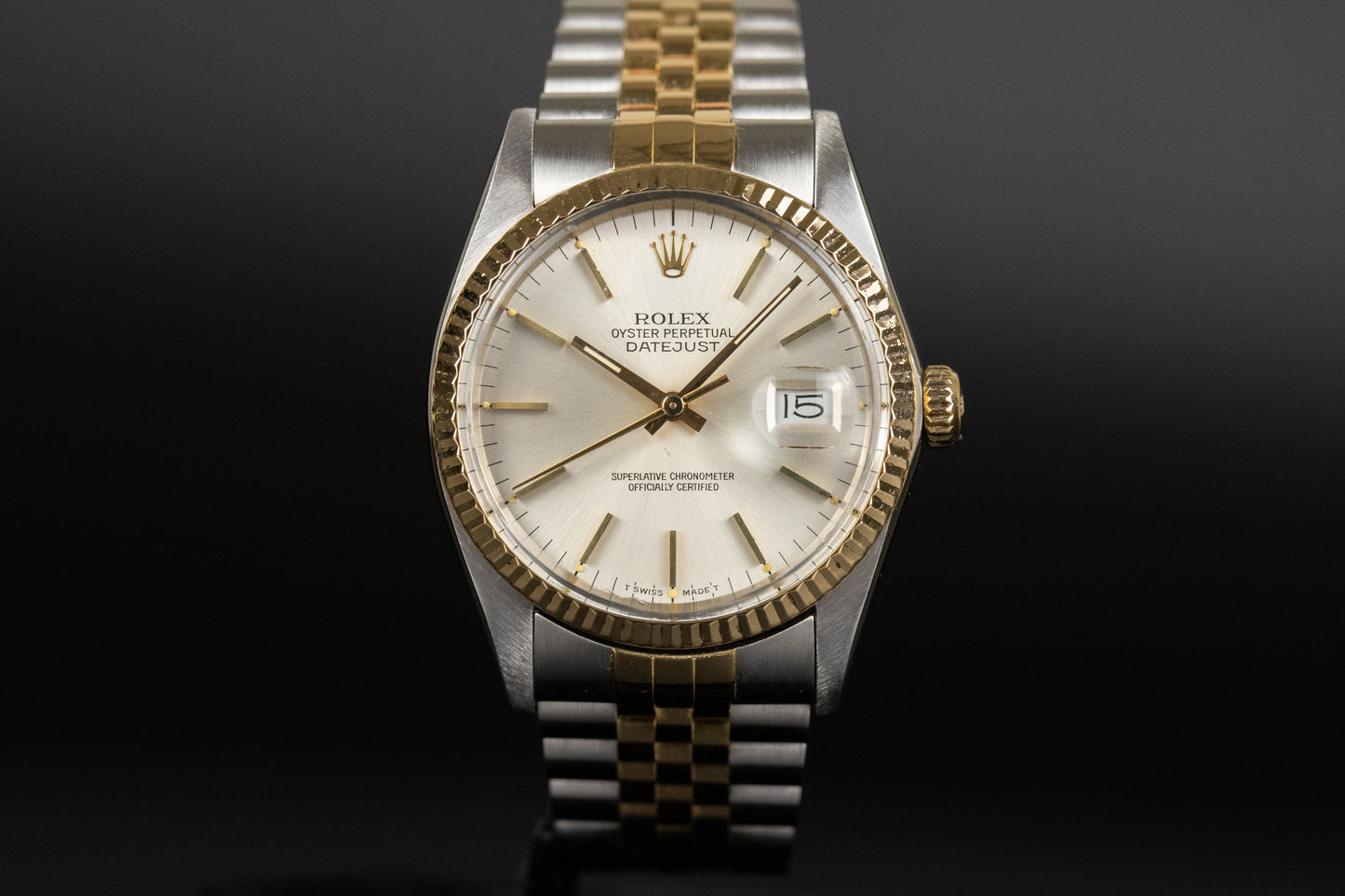 Rolex 16013 Datejust 36 SS/18k Silver Dial