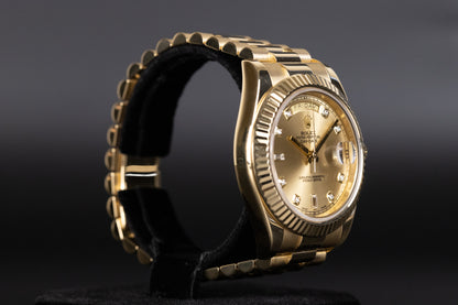Rolex 218238 DayDate II Champagne Diamond Dial