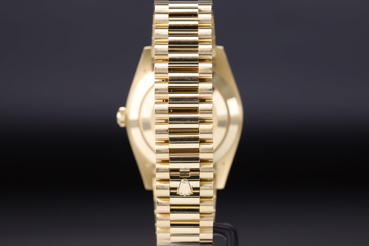 Rolex 228238 DayDate 40 Baguette Diamond Black Onyx Dial