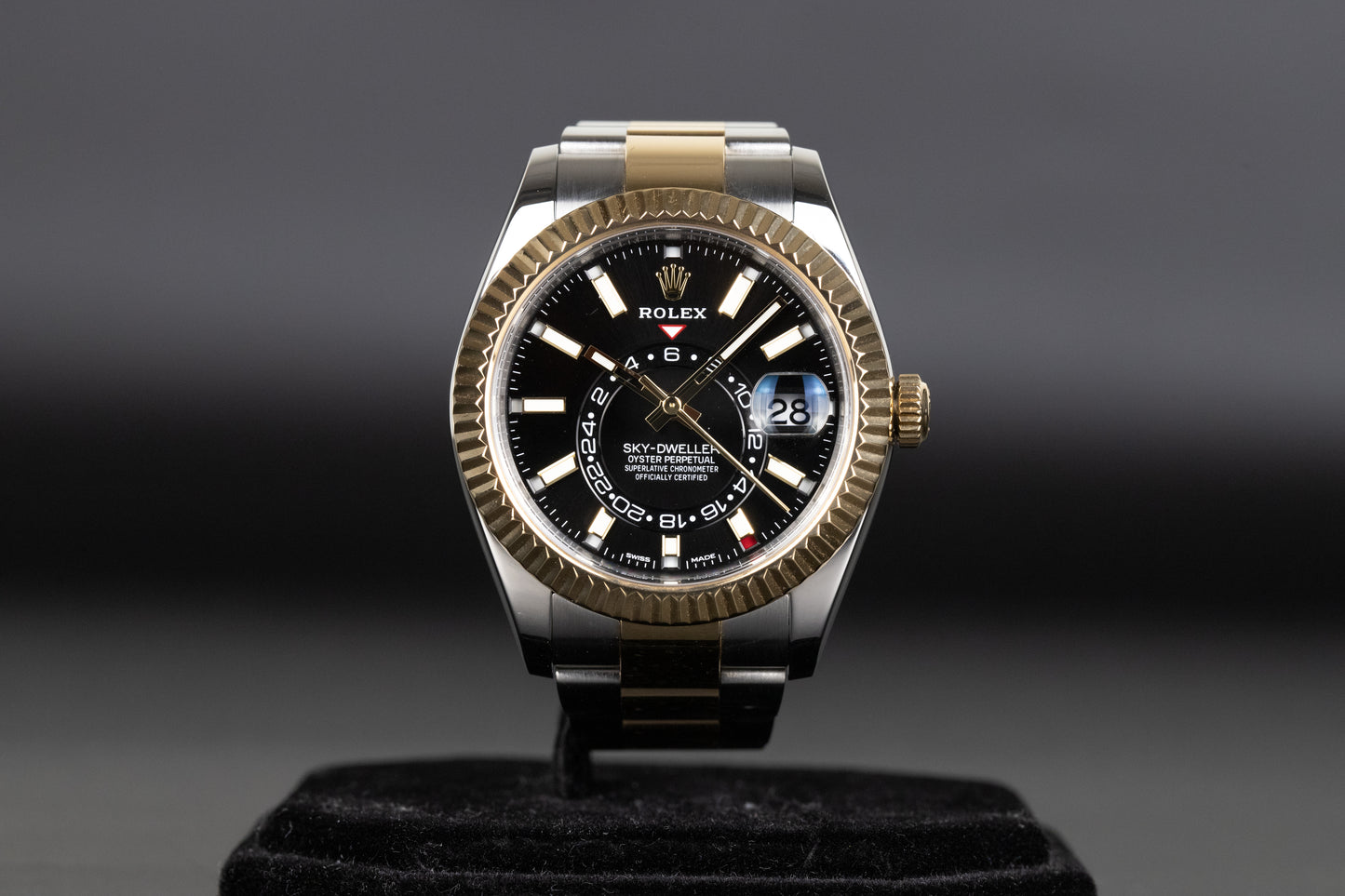 Rolex 326933 Sky-Dweller SS/18k Black Dial