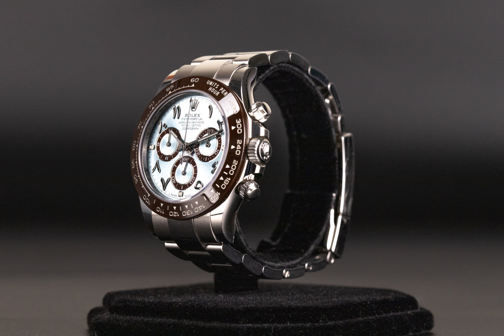 Rolex<br>116506 Daytona Platinum Ceramic Ice Blue Hindi Arabic Dial