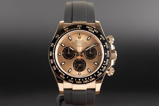 Rolex 116515LN Daytona Rose Gold Oysterflex Rose Sundust Dial