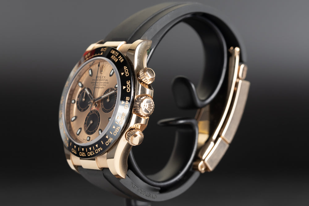 Rolex<br>116515LN Daytona Rose Gold Oysterflex Rose Sundust Dial