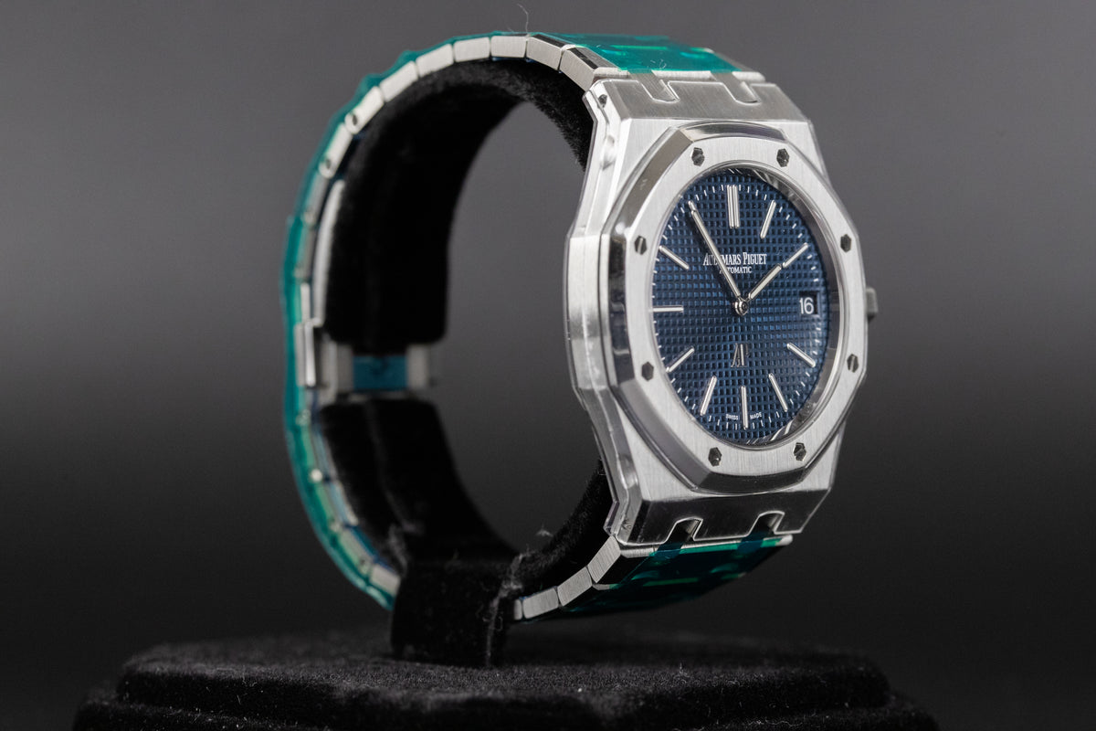 Audemars Piguet<br>16202ST Royal Oak Jumbo "50th Anniversary" Blue Dial