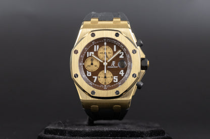 Audemars Piguet 26007BA Royal Oak Offshore 42mm Arnold Schwarzenegger Yellow Gold Brown Dial