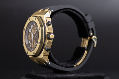Audemars Piguet 26007BA Royal Oak Offshore 42mm Arnold Schwarzenegger Yellow Gold Brown Dial