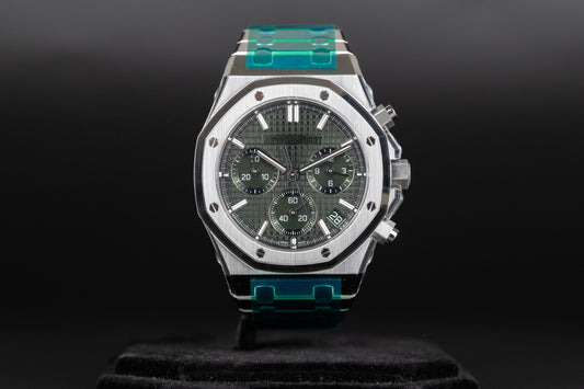 Audemars Piguet 26240ST Royal Oak Chronograph Flyback Green Dial 50th Anniversary