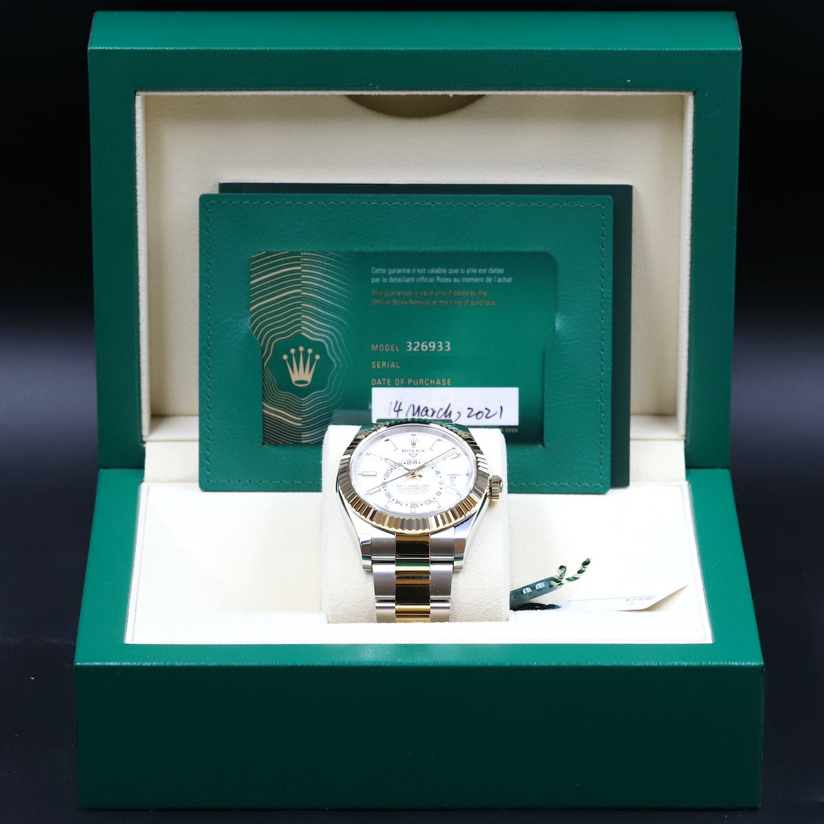 Rolex<br>326933 Sky-Dweller SS/18k White Dial
