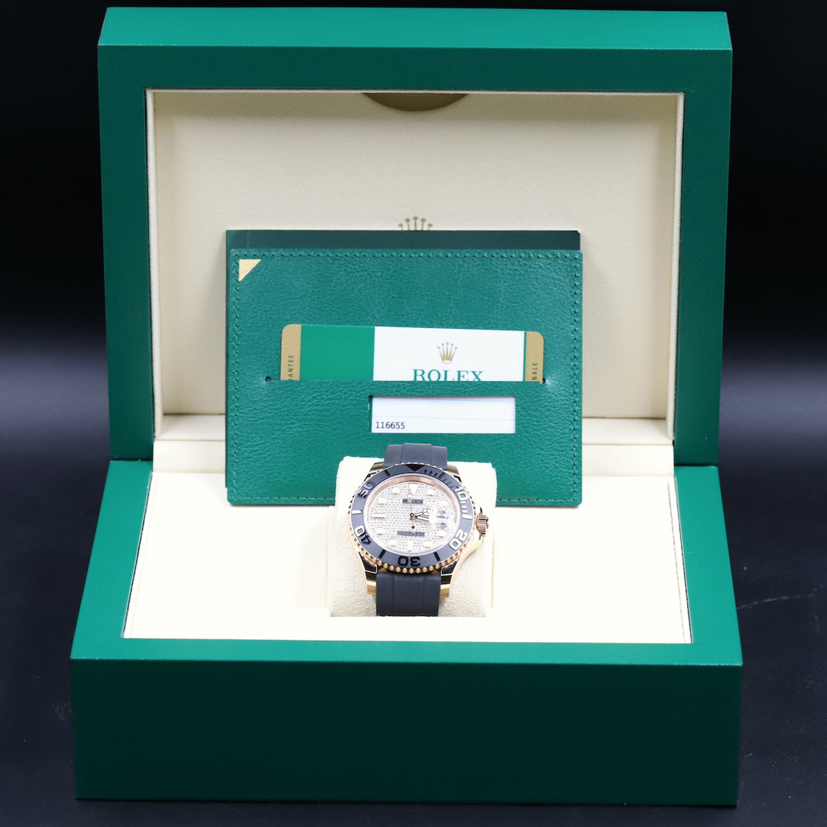 Rolex<br>116655 Yacht-Master 40 Oysterflex Factory Pave Diamond Dial