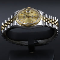 Rolex<br>16233 Datejust 36 SS/18k Champagne Diamond Dial