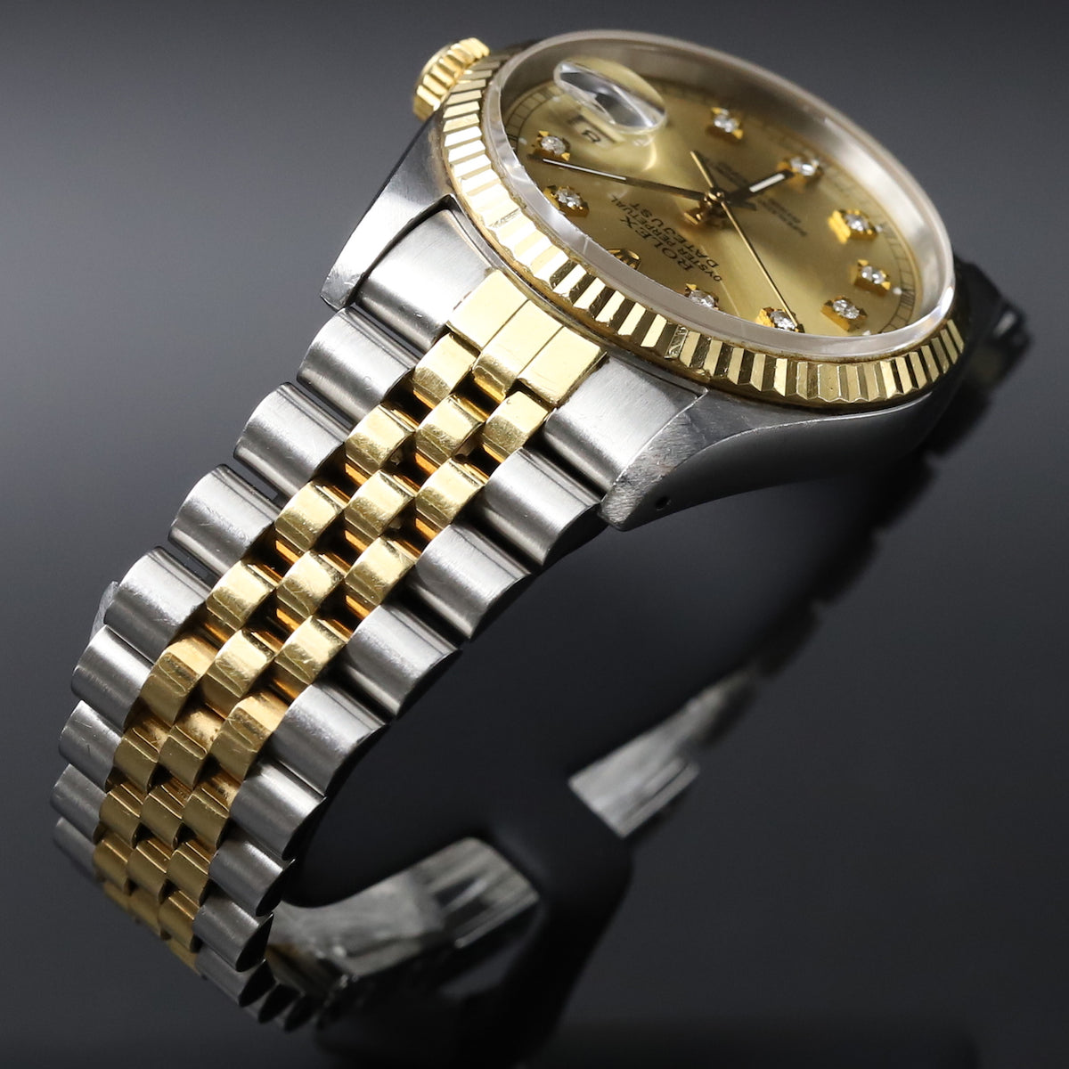 Rolex<br>16233 Datejust 36 SS/18k Champagne Diamond Dial