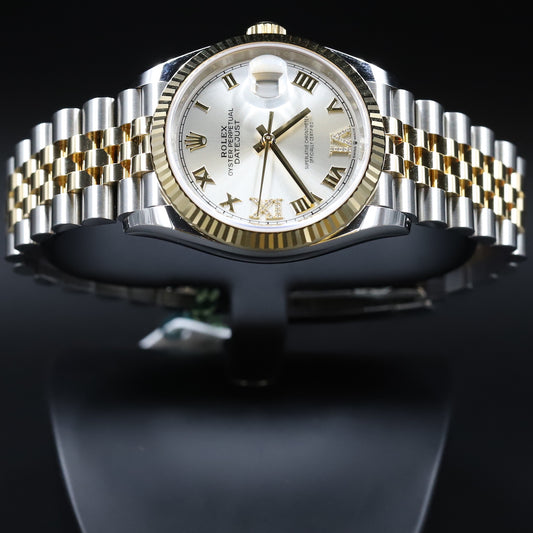 Rolex<br>126233 Datejust 36 SS/18k Silver Roman Numeral Diamond Dial