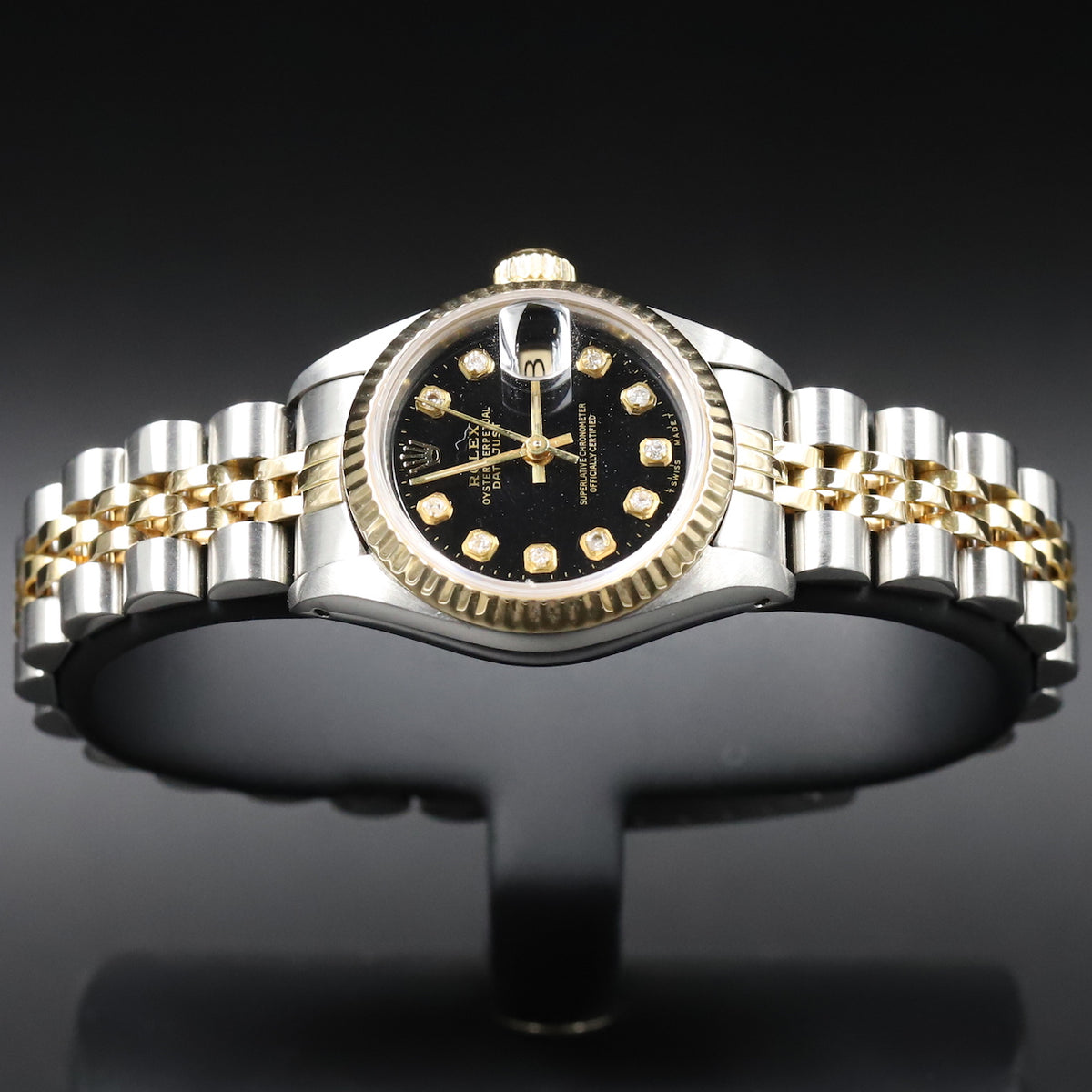 Rolex<br>179173 Datejust 26 18k/SS Black Diamond Dial