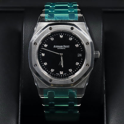 Audemars Piguet<br>15206PT Royal Oak Jumbo Platinum Black Onyx Dial