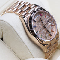 Rolex<br>128235 Day-Date 36 Pave Rainbow Dial