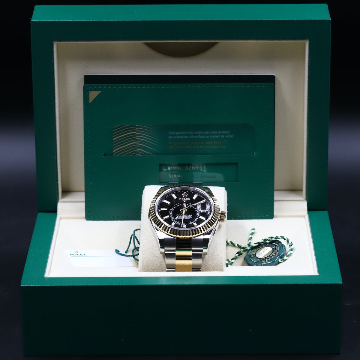 Rolex<br>326933 Sky-Dweller SS/18k Black Dial